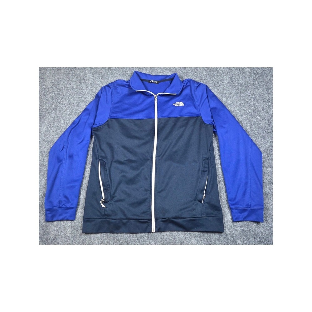 The North Face Colorblock Track Jacket Blue Black Mens M Full Zip Athletic